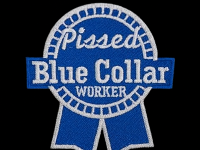 Pissed Blue Collar Worker Hat Patch