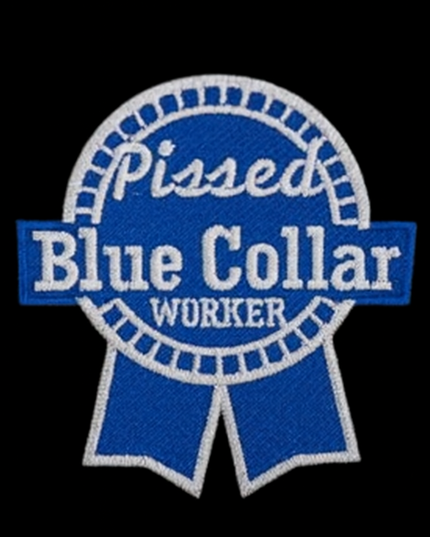 Pissed Blue Collar Worker Hat Patch