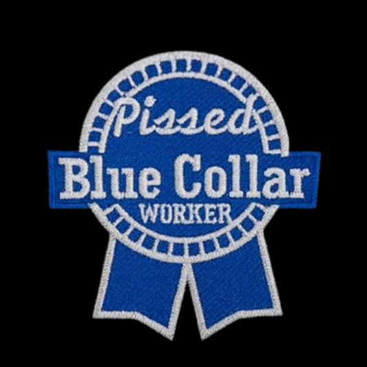 Pissed Blue Collar Worker Hat Patch