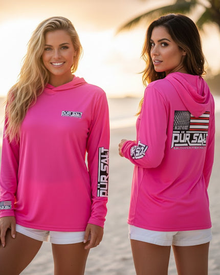 Women's Pur Salt/ Flag Hoodie